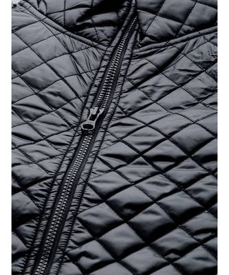 Black Flap Pockets Quilted Puffer Jacket 5