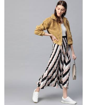 Mustard Drawstring Faux Fur Jacket 4