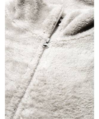 Grey Drawstring Faux Fur Jacket 5