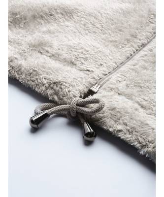 Grey Drawstring Faux Fur Jacket 6