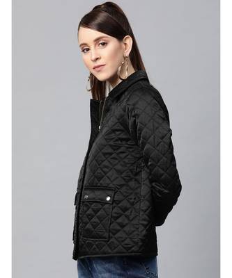 Black Satin Quilted Jacket 2