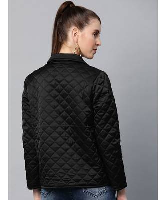 Black Satin Quilted Jacket 3