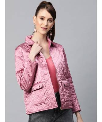Lavender Satin Quilted Jacket 1