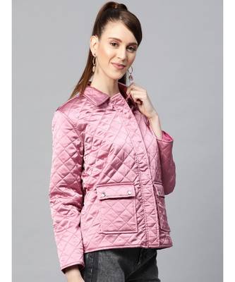 Lavender Satin Quilted Jacket 2