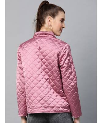 Lavender Satin Quilted Jacket 3