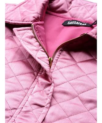 Lavender Satin Quilted Jacket 5