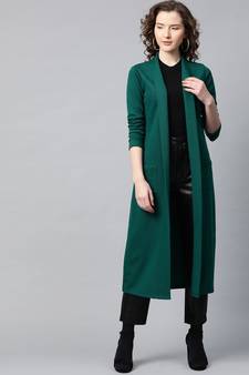 Emerald Rib Front Open Longline Shrug