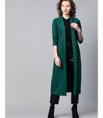 Emerald Rib Front Open Longline Shrug