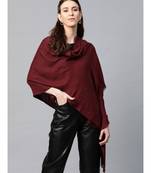 Maroon Angora Plain Stole