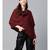 Maroon Angora Plain Stole