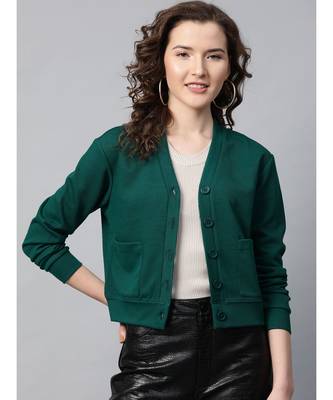 Green Front Button Cardigan 1