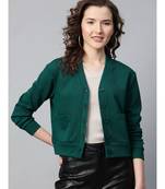 Green Front Button Cardigan