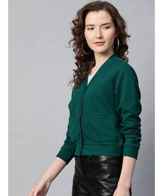 Green Front Button Cardigan 2