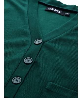 Green Front Button Cardigan 5