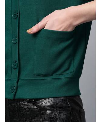 Green Front Button Cardigan 6