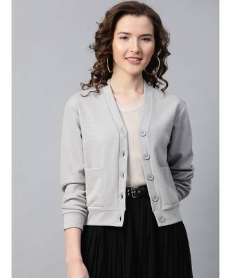 Grey Front Button Cardigan 1