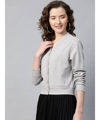 Grey Front Button Cardigan 2