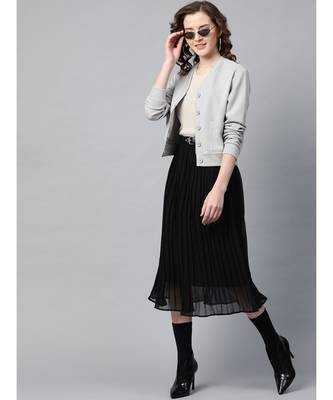 Grey Front Button Cardigan 4