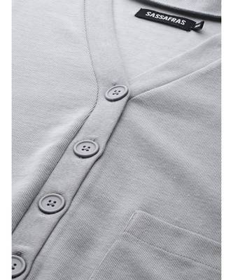 Grey Front Button Cardigan 5