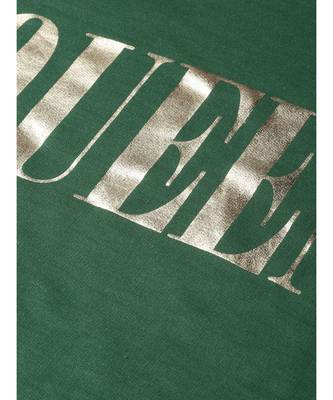 Green Queen-Print Crop Sweatshirt 5