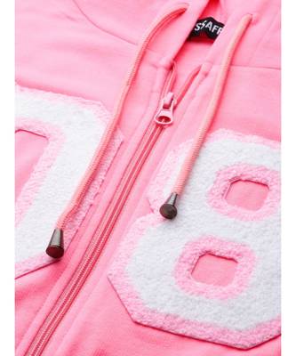 Pink Fleece Zipper Hoodie Sweatshirt 5