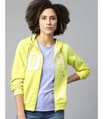 Yellow Fleece Zipper Hoodie Sweatshirt