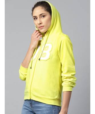 Yellow Fleece Zipper Hoodie Sweatshirt 2
