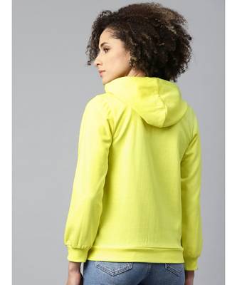 Yellow Fleece Zipper Hoodie Sweatshirt 3