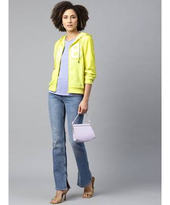 Yellow Fleece Zipper Hoodie Sweatshirt 4