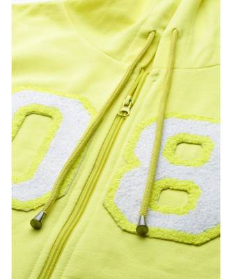 Yellow Fleece Zipper Hoodie Sweatshirt 5