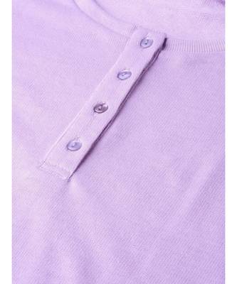 Purple Henley Full Sleeve T-shirt 5