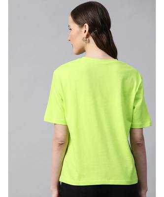 Neon Green Blessed-Print T-shirt 3