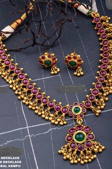 Green agate necklace-sets