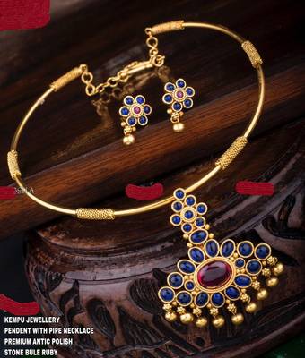 Blue agate necklace-sets 1