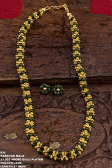 Green agate necklace-sets