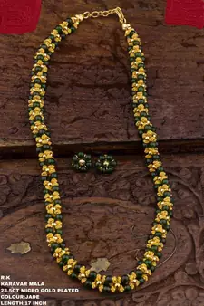 Green agate necklace-sets