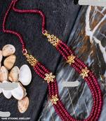 Red agate necklace-sets