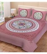 Pink City Fabrics Unique Design Pure Cotton Printed Double Bed Sized Bedsheet With 2 Pillow Cover (90x100 Inch)