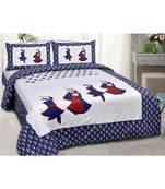 Pink City Fabrics Unique Design Pure Cotton Printed Double Bed Sized Bedsheet With 2 Pillow Cover (90x100 Inch)