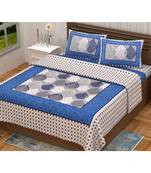 Pink City Fabrics Unique Design Pure Cotton Printed Double Bed Sized Bedsheet With 2 Pillow Cover (90x100 Inch)