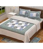 Pink City Fabrics Unique Design Pure Cotton Printed Double Bed Sized Bedsheet With 2 Pillow Cover (90x100 Inch)