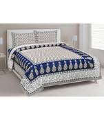 Pink City Fabrics Unique Design Pure Cotton Printed Double Bed Sized Bedsheet With 2 Pillow Cover (90x100 Inch)