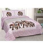 Pink City Fabrics Unique Design Pure Cotton Printed Double Bed Sized Bedsheet With 2 Pillow Cover (90x100 Inch)