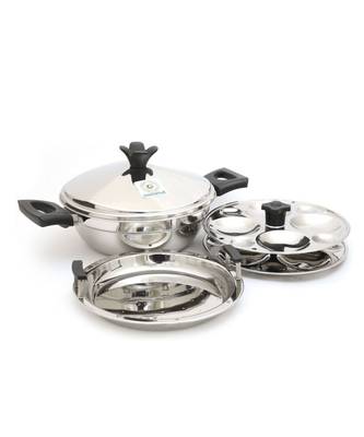Coconut Stainless Steel Dakshin MultiKadai Idly Steamer / 8 Idly - Diamater - 9.5 Inches 1