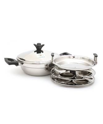 Coconut Stainless Steel Dakshin MultiKadai Idly Steamer / 8 Idly - Diamater - 9.5 Inches 2