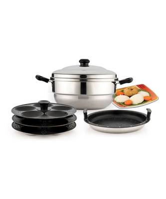 Coconut Adigas Stainless Steel with Non Stick Idly Steamer - 15 Idli 2