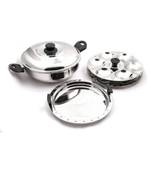 coconut Stainless Steel Idly Steamer with Thick Sandwich Bottom Base