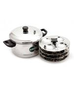 Coconut Stainless Steel Idly Cooker, 4-Piece, Silver