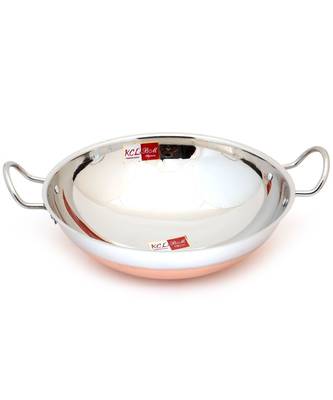 KCL Stainless Steel Copper Bottom Kadai Without Lid Cookware -1 Unit - Capacity - 1000ML,Diameter - 23 cm 3