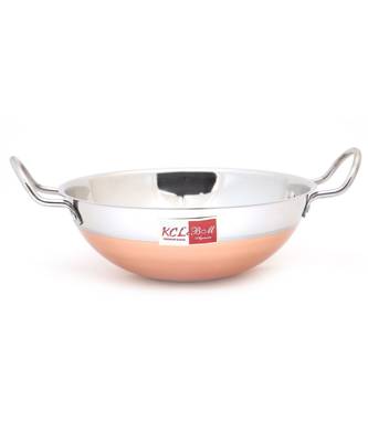 KCL Stainless Steel Copper Bottom Kadai Patti (Without Lid) Cookware - 1 Unit -Capacity 1500 ML - Diamater - 25Cm 1